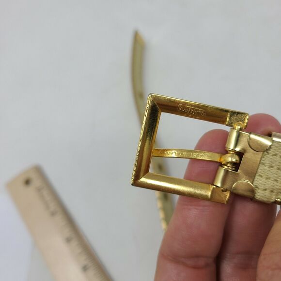 Century Canada Mid Century Gold Metal Skinny Ornate belt Fits 31.5 to 34" M - Picture 6 of 8